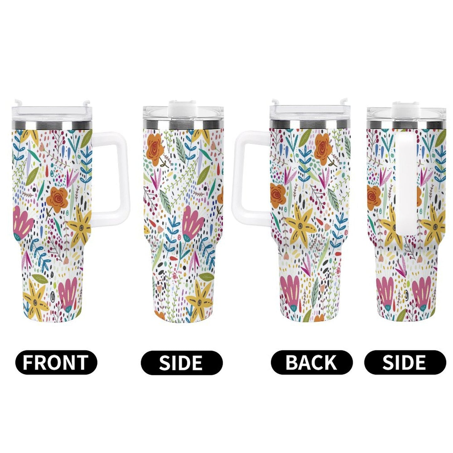 POD US Local Tumbler 40 oz Large Capacity Car Cup Flower