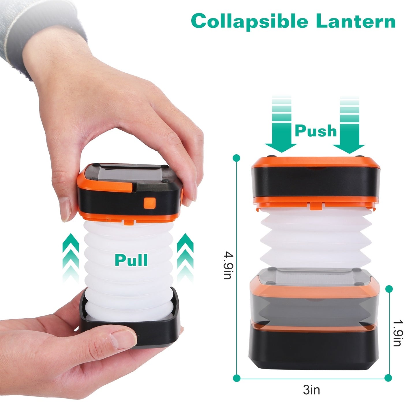 US Local Solar Camping Lantern LED Collapsible Tent Lamp USB Rechargeable Portable Emergency Camping Light For Hiking Fishing Outdoor