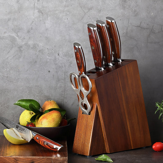 Seven-piece Damascus Kitchen Knife Set