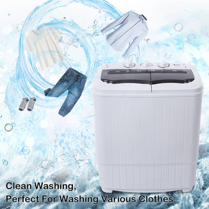 US Local US XPB35-ZK35 14.3 Lb Washing Machine, Double Drum With Drain Pump, Plastic, Semi-Automatic