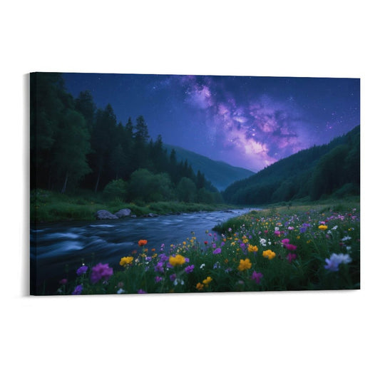 Decorative Interior Frame Painting Mountain-river-starry-summer-7