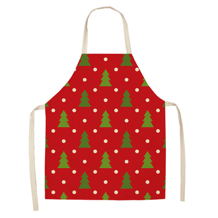 Christmas linen apron
