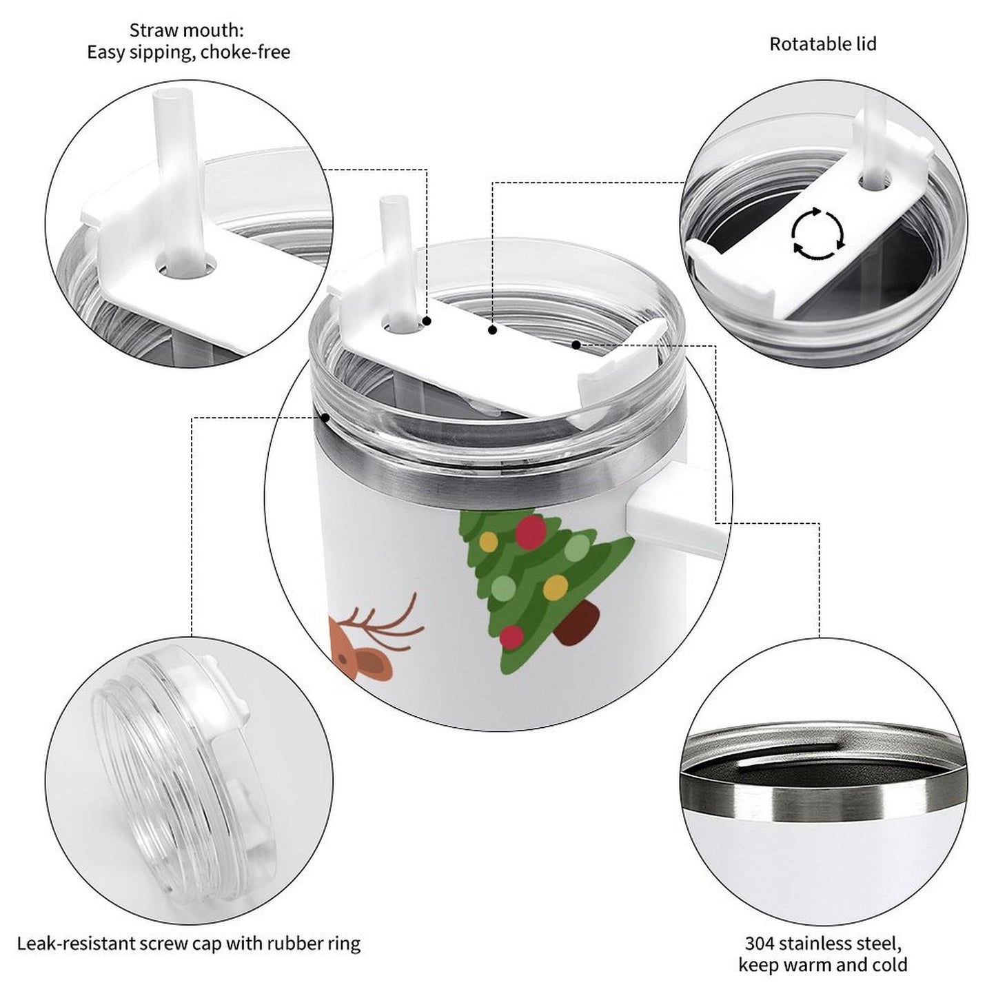 PHDT00099 POD US Local Tumbler 40 oz Large Capacity Car Cup Floral, Spring, Watercolor