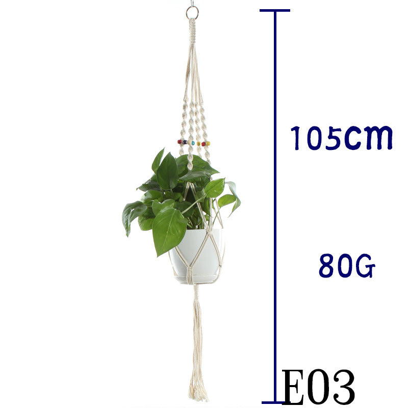 US Local Flower Pot Net Bag Beige Cotton Rope Indoor Plant Hanger Hanging Basket Sling