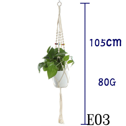US Local Flower Pot Net Bag Beige Cotton Rope Indoor Plant Hanger Hanging Basket Sling