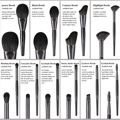 US Local High-quality Makeup Brushes With Wooden Handles, Premium Natural 10pcs Makeup Brushes.