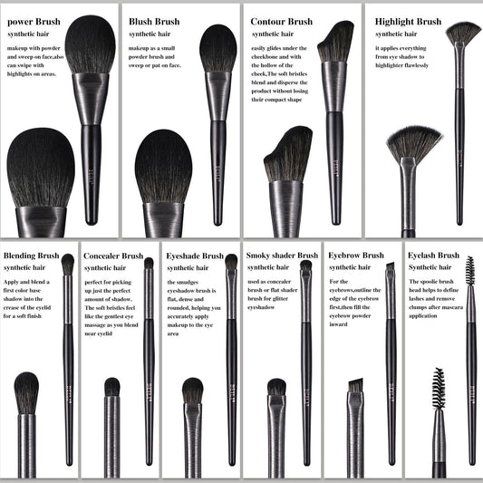 US Local High-quality Makeup Brushes With Wooden Handles, Premium Natural 10pcs Makeup Brushes.