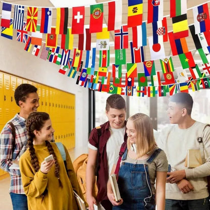 US Local Countries String Flag International Bunting Banners World Flag Banner Decoration For Festivals Sports Clubs Bars Celebrations Party Decorations Mother's Day Graduation
