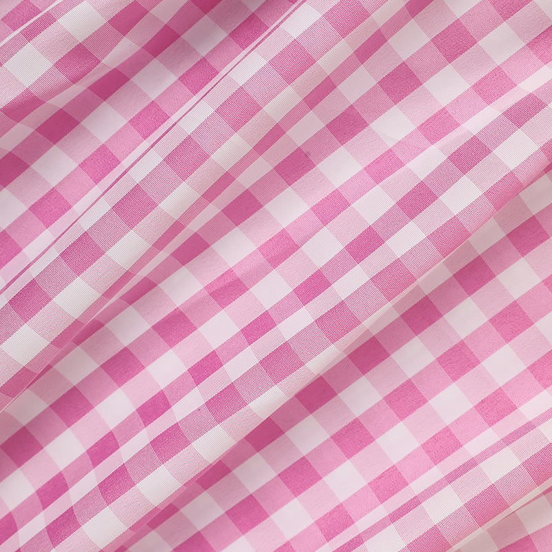 US Local Infant Baby Girls' Valentine's Day Dress Pink Plaid With Heart Embroidery, Smocked Ruffle Sleeves