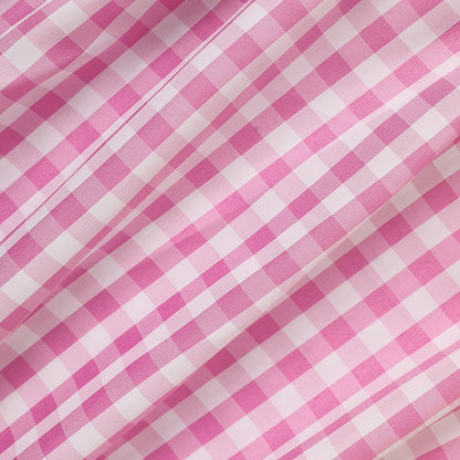 US Local Infant Baby Girls' Valentine's Day Dress Pink Plaid With Heart Embroidery, Smocked Ruffle Sleeves