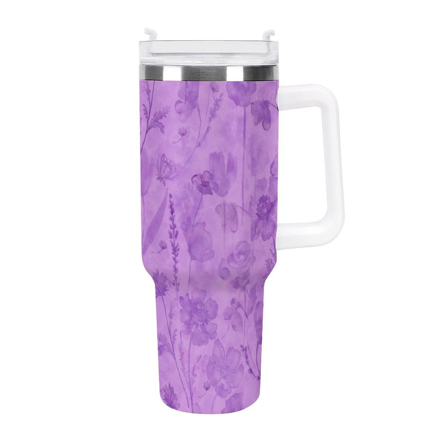 PHDT00031 POD US Local Tumbler 40 oz Large Capacity Car Cup Purple, Watercolor, Floral