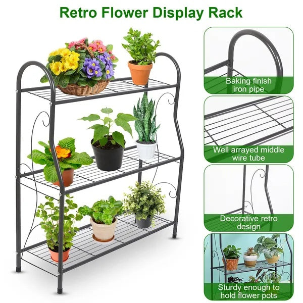 US Local 3 Tier Plant Stand Shelf Flower Pot Holder Display Rack 88LBS Utility Storage Organizer
