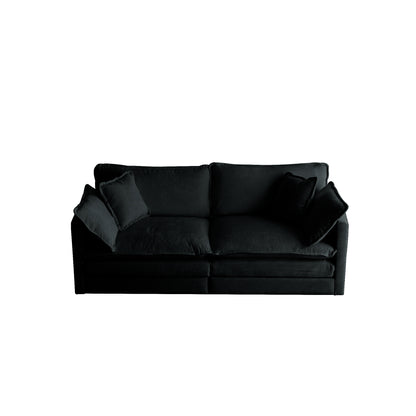 US Local Modern Fabric Loveseat Sofa Couch For Living Room, Upholstered Large Size Deep Seat 2-Seat Sofa With 4 Pillows