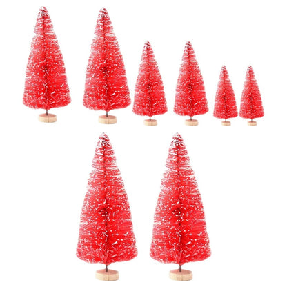 US Local 8 Pieces Mini Artificial Christmas Trees For Fairy Garden DIY Christmas Crafts