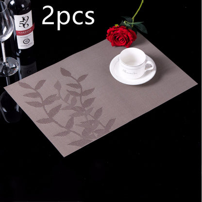 PVC Western-style Placemat Water Plants Leaves Insulation Placemat
