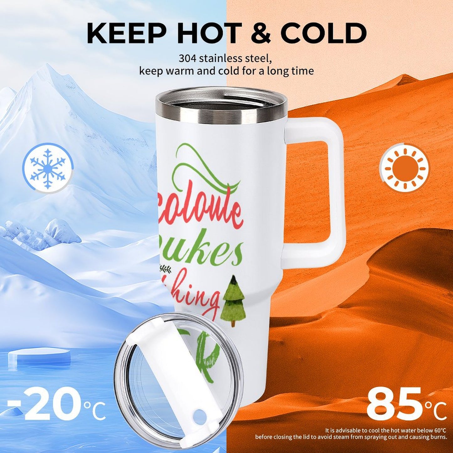 PHDT00024 POD US Local Tumbler 40 oz Large Capacity Car Cup Christmas Tree