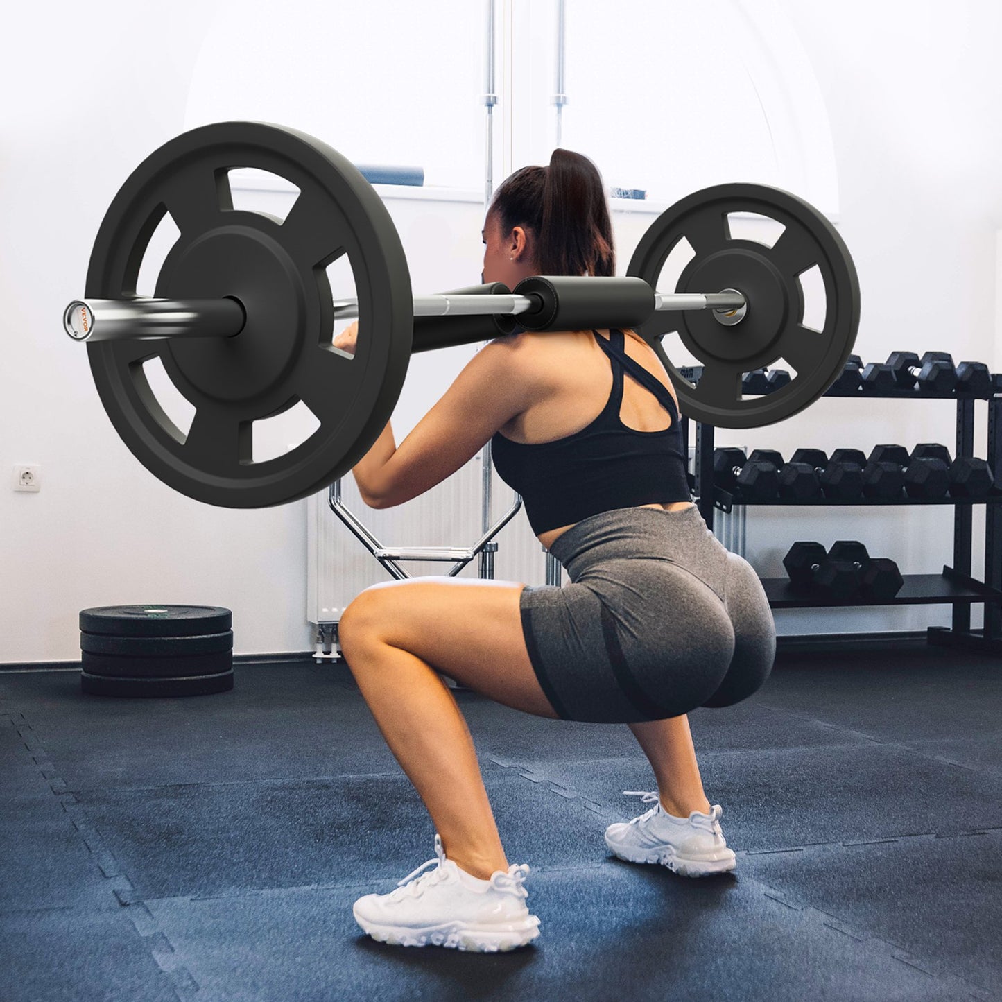 US Local Safety Squat Bar, 700 LBS Fitness Squat Bar, Safety Squat Bar Attachment With Shoulder And Arm Pads, 28mm Diameter Weight Bar, Ideal For Front Squats, Lunges, Rehab, Physical Therapy