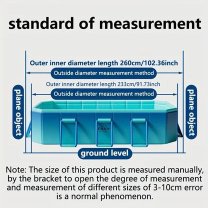 US Local 2.6-meter Glacier Blue Swimming Pool - No Inflation Required, Leak-proof, Soothing Glacier Blue Aesthetics, Stylish And Elegant Design - A Must-Have For Family Water Games And Cool Summer Recreation I
