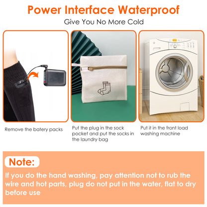 US Local 1 Pair  Electric Heated Socks For Men Women Battery Powered Heated Socks Rechargeable Feet Warmer With 4 Temperature Levels Indoor Outdoor Machine Washable