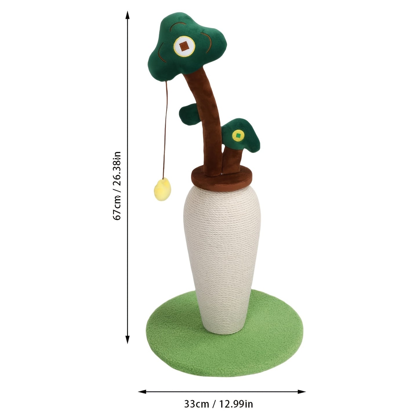 US Local Vertical Money Tree Cat Scratching Pole, Sisal Wear-Resistant Cat Scratching Column, Interactive Ball Track Spring Ball Cat Toy, Durable And Cute Sisal Cat Scratching Pole