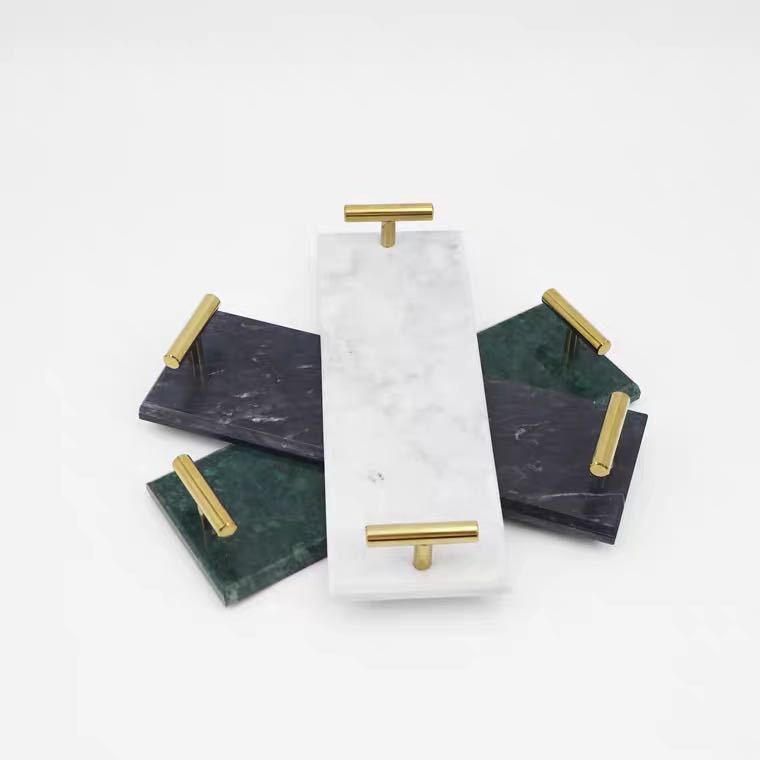 US Local Nordic Style Mild Luxury Marble Tray Dessert Plate Dish Jewelry Storage Tray