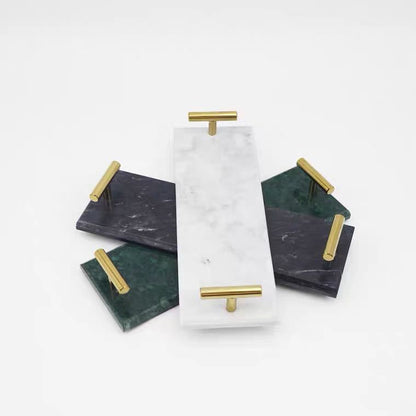 US Local Nordic Style Mild Luxury Marble Tray Dessert Plate Dish Jewelry Storage Tray