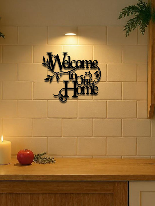 US Local 1PC Vintage Rustic Metal'Welcome To Our Home'Wall Sign,Farmhouse Decor For Porch