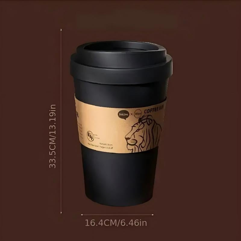 US Local 2025 New Elegant Lion Theme Coffee Cup Trash Can Deodorizing Push-On Lid Black And White Odor Resistance High Aesthetic Large Capacity