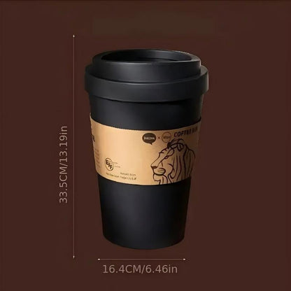 US Local 2025 New Elegant Lion Theme Coffee Cup Trash Can Deodorizing Push-On Lid Black And White Odor Resistance High Aesthetic Large Capacity