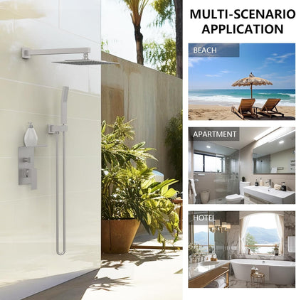 US Local Rainwater Shower System With Storage Rack, Unable To Ship On Weekends