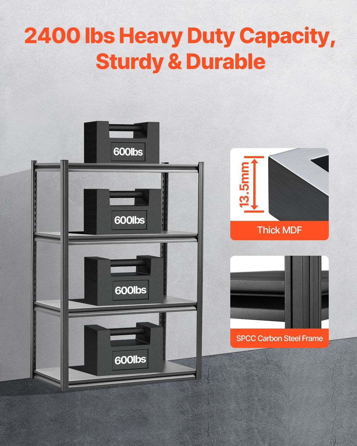 US Local Storage Shelves 4-tier Garage Storage Shelving
