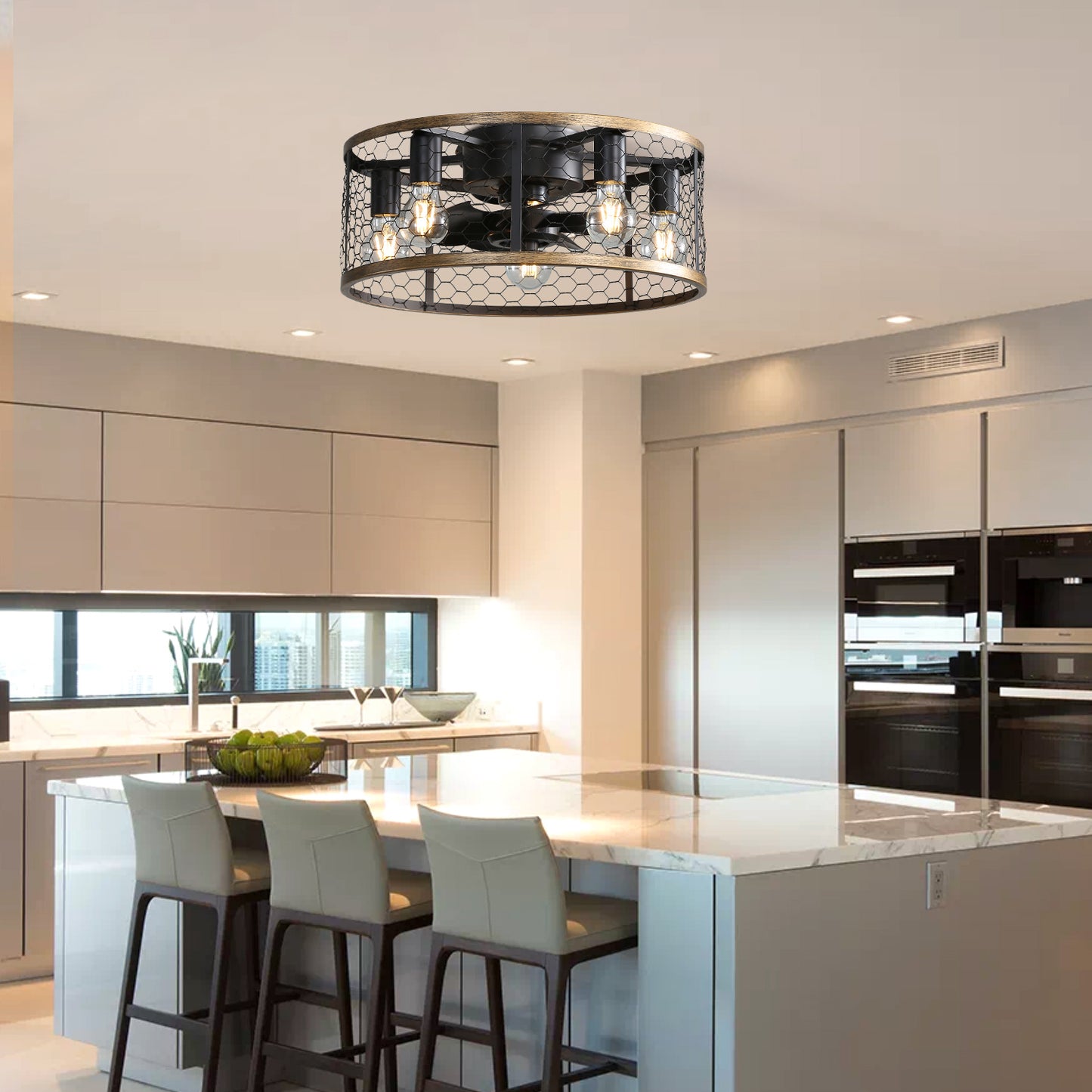 US Local Metallic Black Ceiling Fan