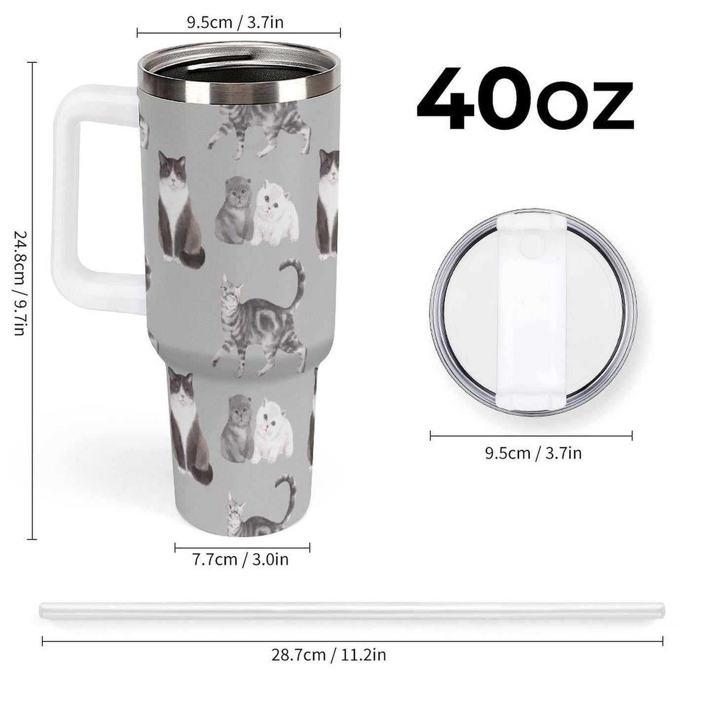 PHDT00245 POD US Local Tumbler 40 oz Large Capacity Car Cup Cat