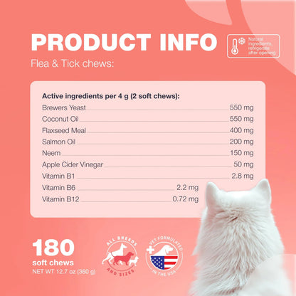 US Local Dog Flea And Tick Treatment Chews FleaTick Prevention For Dogs Chewables Natural Dog Flea & Tick Control Soft Treats Immune Support Supplement CANNOT Be Listed For Sale On Amazon