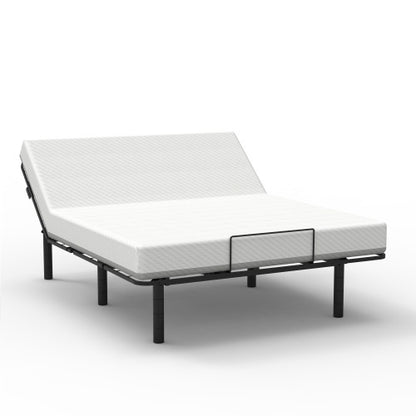 US Local Zero Clearance Adjustable Bed Base Frame Head And Foot Incline Quiet Motor Queen Size Zero Gravity, Dual USB A C Ports