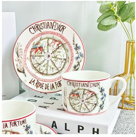 Refined Afternoon Tea Ceramic Coffee Cup And Saucer Set