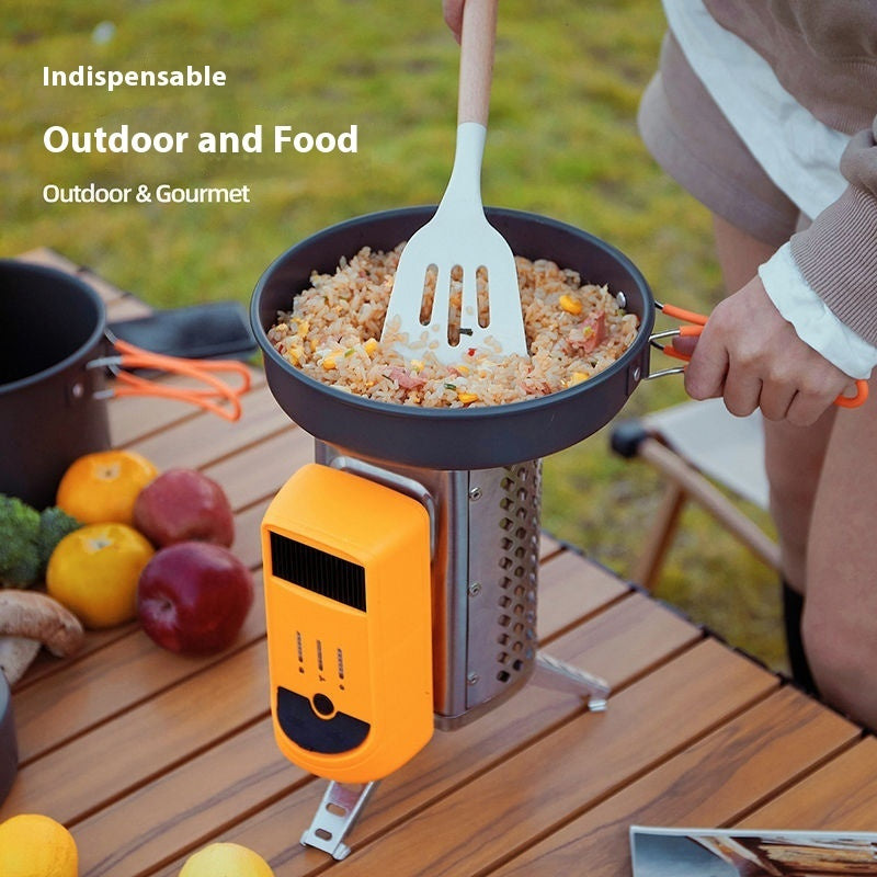 Thermal Power Generation Firewood Stove Outdoor Camping Small Barbecue Stove Rechargeable Portable