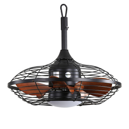 US Local 20 Inch Downrod Mount Ceiling Fan LED 18W 3CCT 5 ABS Blades DC Motor With Hanging And Hook For Outside Patios Pergola