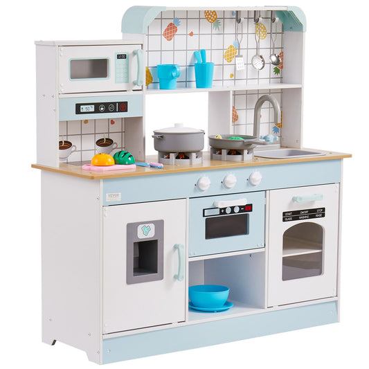 US Local Christmas Gift! Kitchen Playset Kids Pretend Cooking Play Toy 24 Piece Accessories White