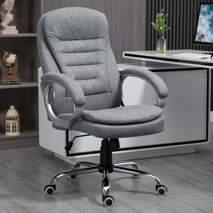 US Local Vinsetto High Back Executive Home Office Chair Adjustable Height Upholstered Padding Gray
