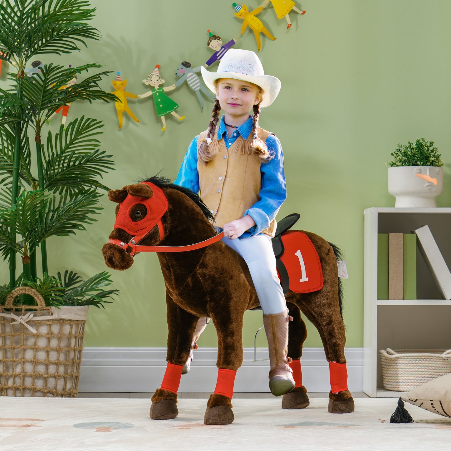 US Local Ride on Horse for Kids 3-8 Years Old w/ Neighing Sound