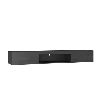 US Local Floating TV Stand Wall Mounted With 16 Color LEDs Modern TV Stand, Floating TV Cabinet Entertainment Center For 55 60 65 Inch TV,Black