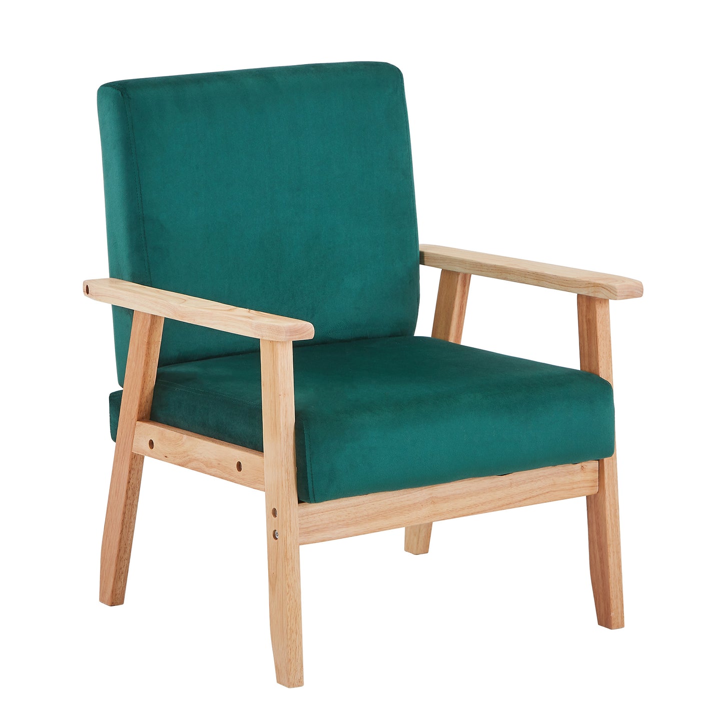 US Local Velvet Accent Chair Relaxing Armchair With Solid Wood Frame For Living Room