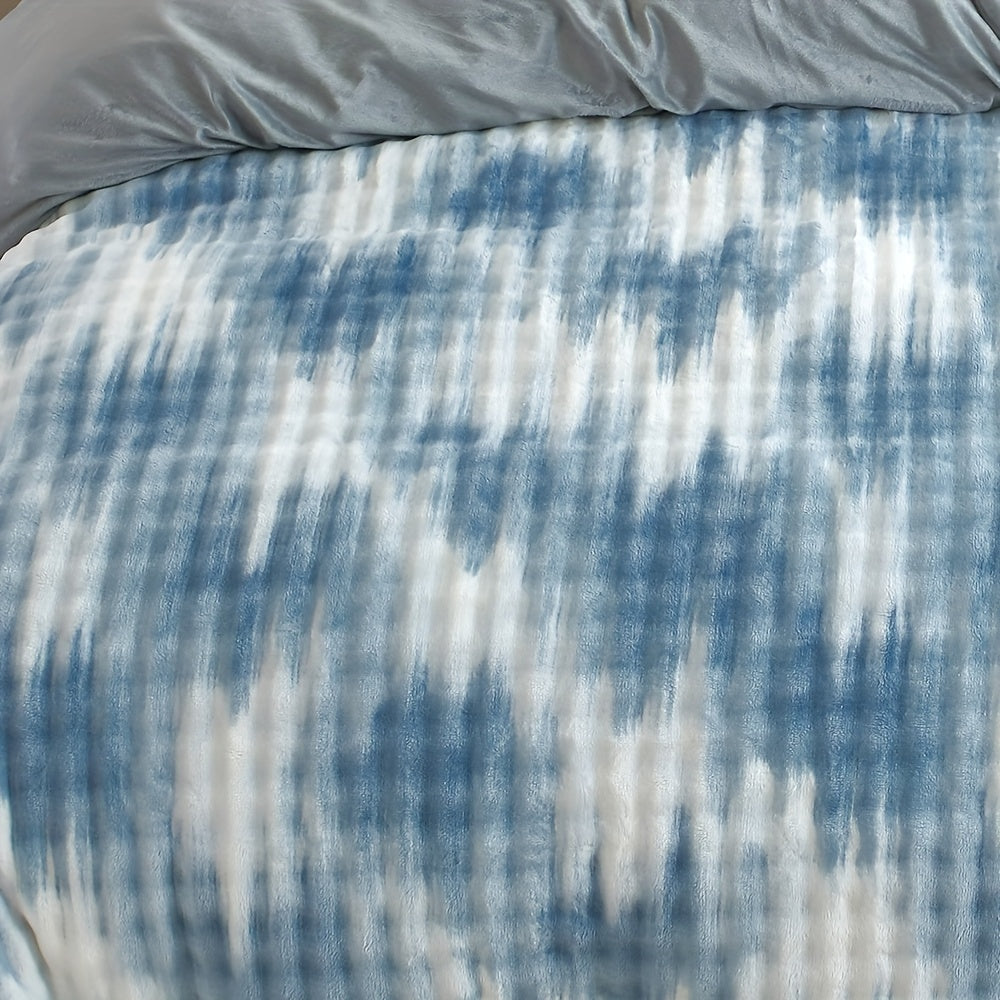 US Local Velvet Camouflage Duvet Cover Set - Blue