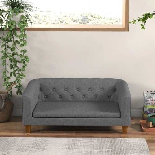 UK Local PawHut Dog Sofa Bed W  Soft Cushion For Medium Dogs - Grey