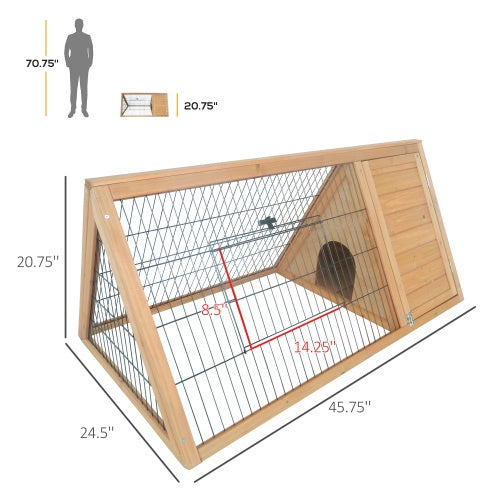 US Local Wooden A-frame Outdoor Rabbit Cage Small Animal Cage