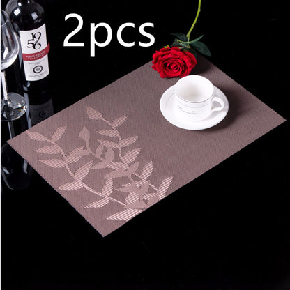 PVC Western-style Placemat Water Plants Leaves Insulation Placemat