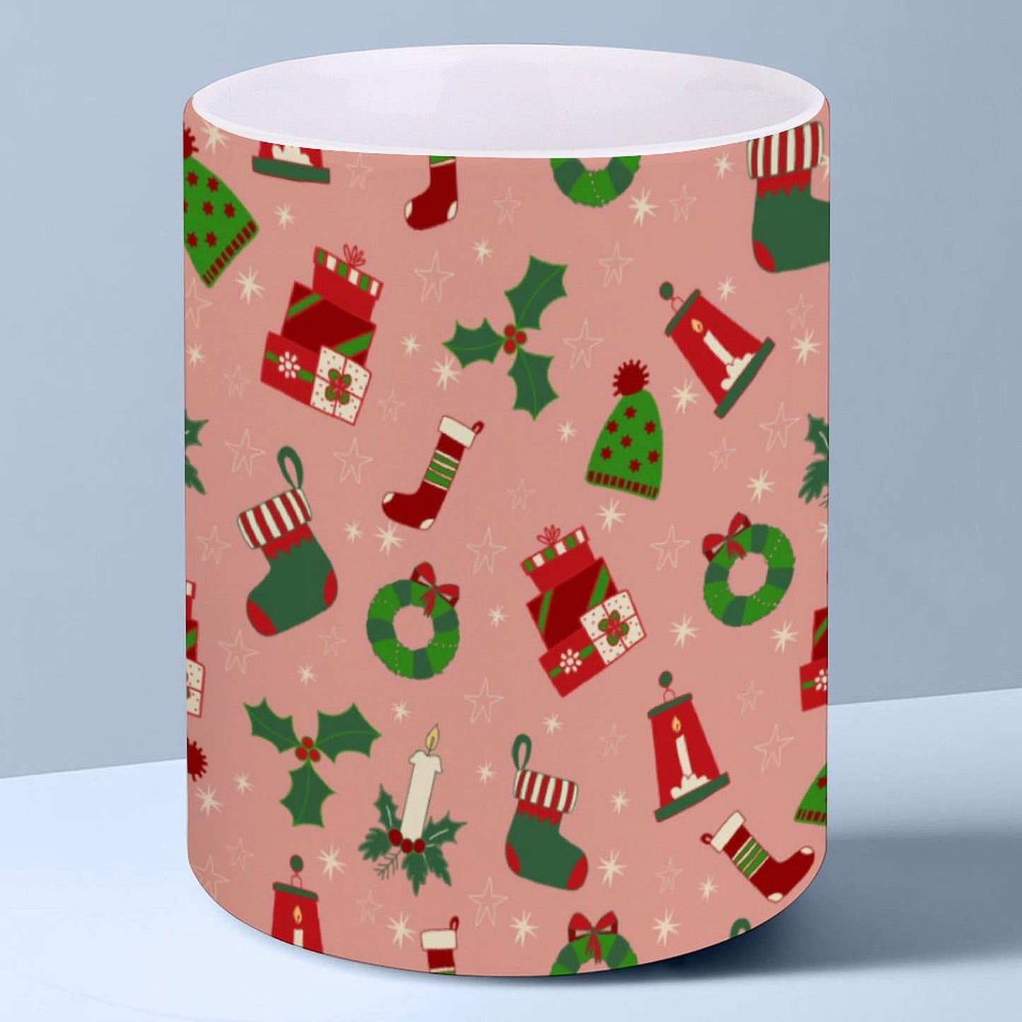 POD US Local White mug with full print, Christmas Pink 0045