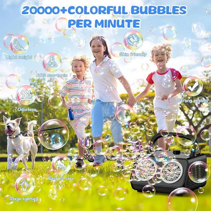 US Local New Automatic Bubble Machine With Upgraded Bubble Blower, Suitable For Children, Indoor And Outdoor Birthday Parties, Bubble Wands, Bubble Guns, Automatic Bubble Guns, Flower Bubble Machine.