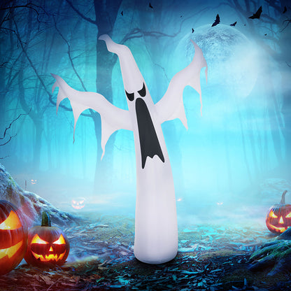 US Local 6' Tall Halloween Inflatables Outdoor Decorations White Ghost, Light Up Blow Up Yard Decor With LED Light And Fan Indoor Outdoor For Garden, Lawn, Party, Holiday
